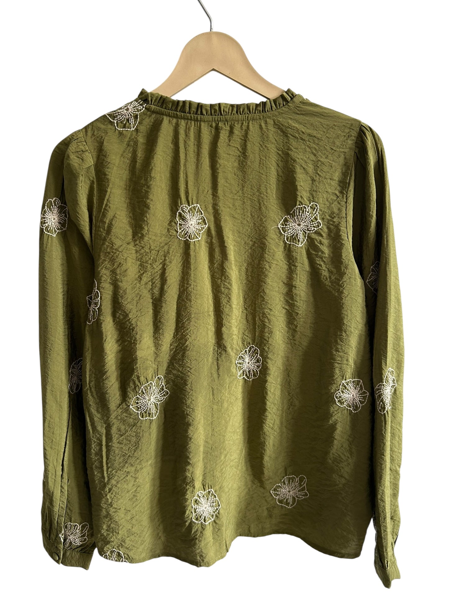 US Polo Green Embroidered Top