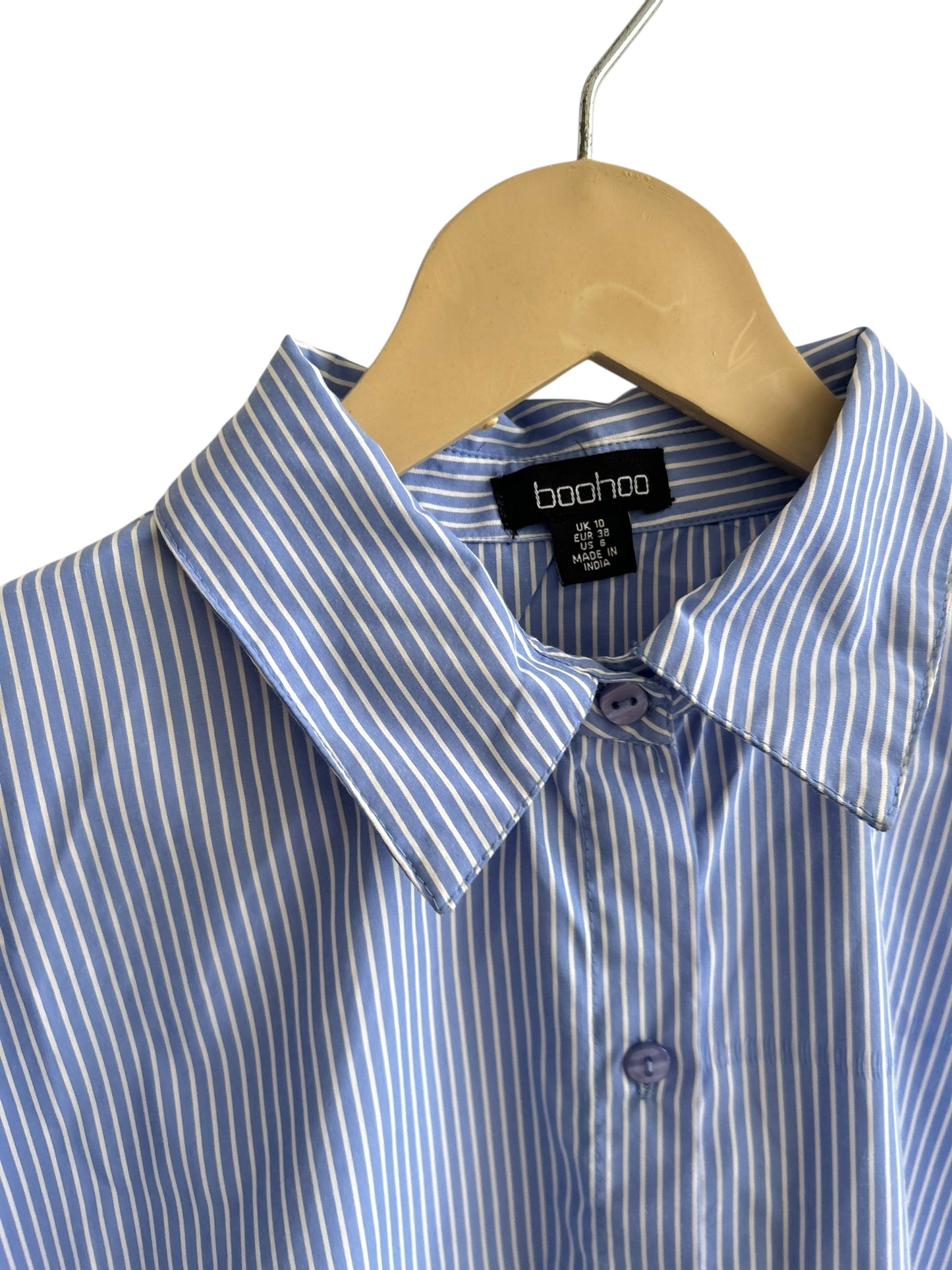 BOOHOO Striped Side Knot Shirt