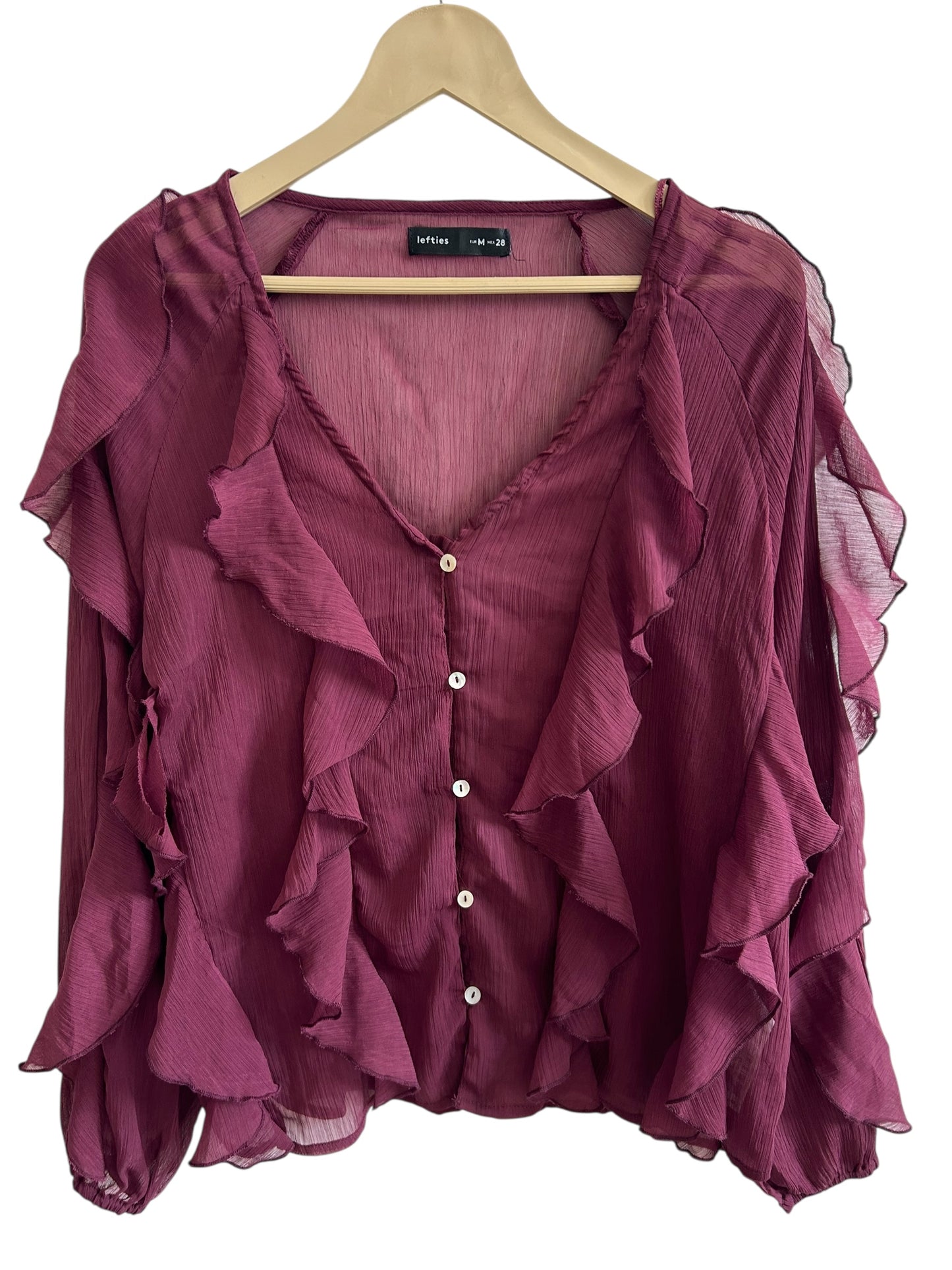 Burgundy Ruffle Top