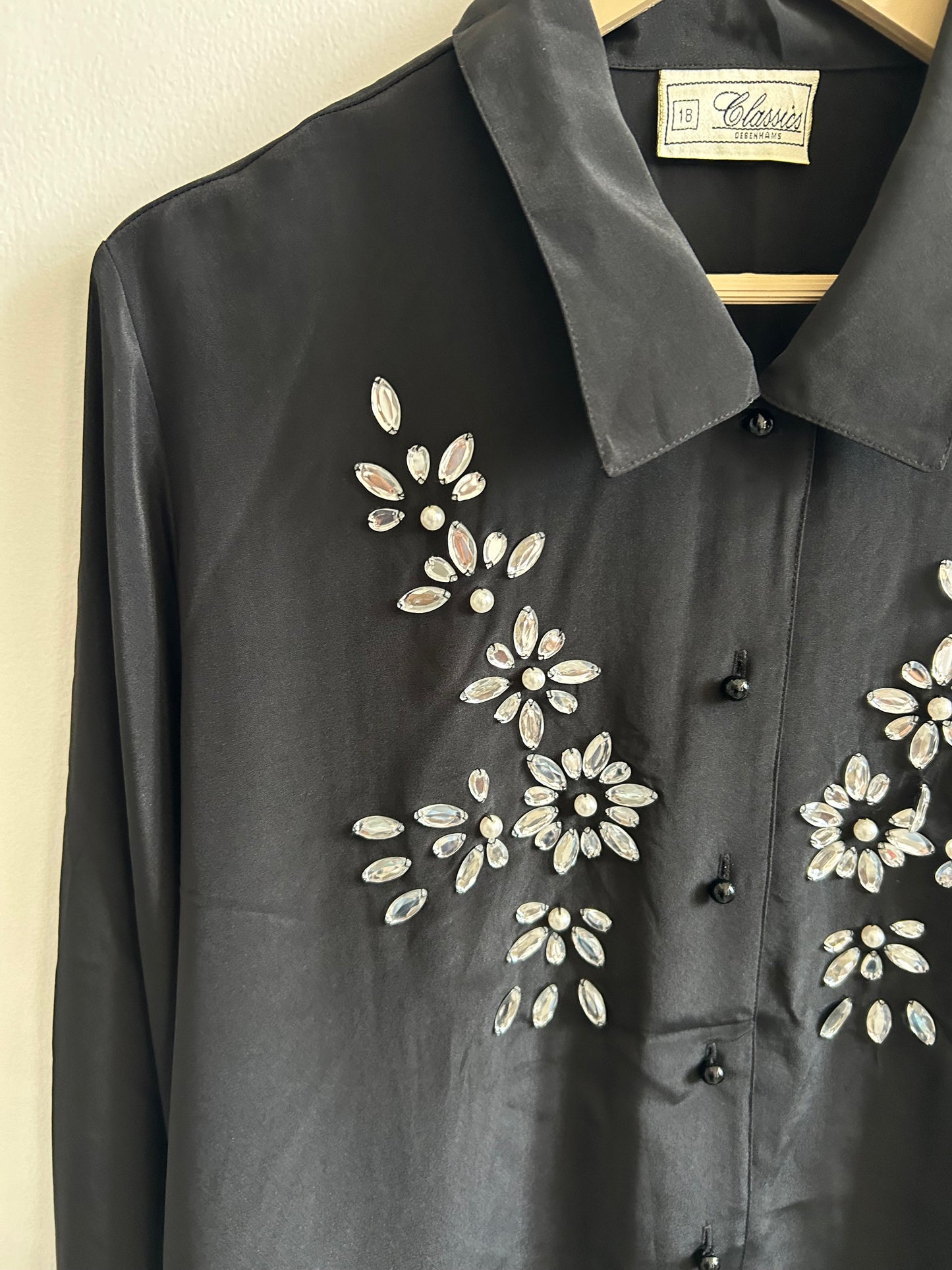 Rhinestone Black Shirt