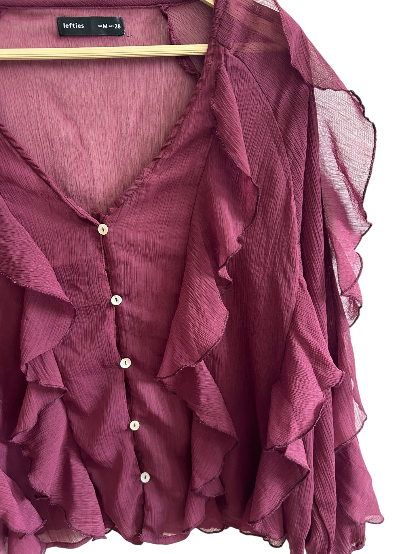 Burgundy Ruffle Top