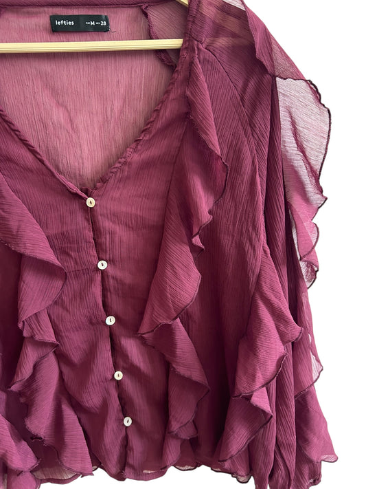 Burgundy Ruffle Top