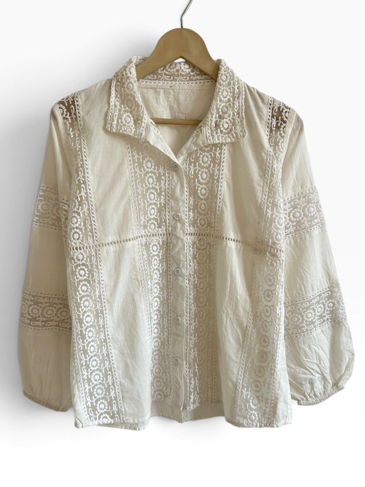 Lace Cotton Shirt: 38”