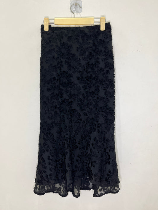 Noir Textured Black Skirt