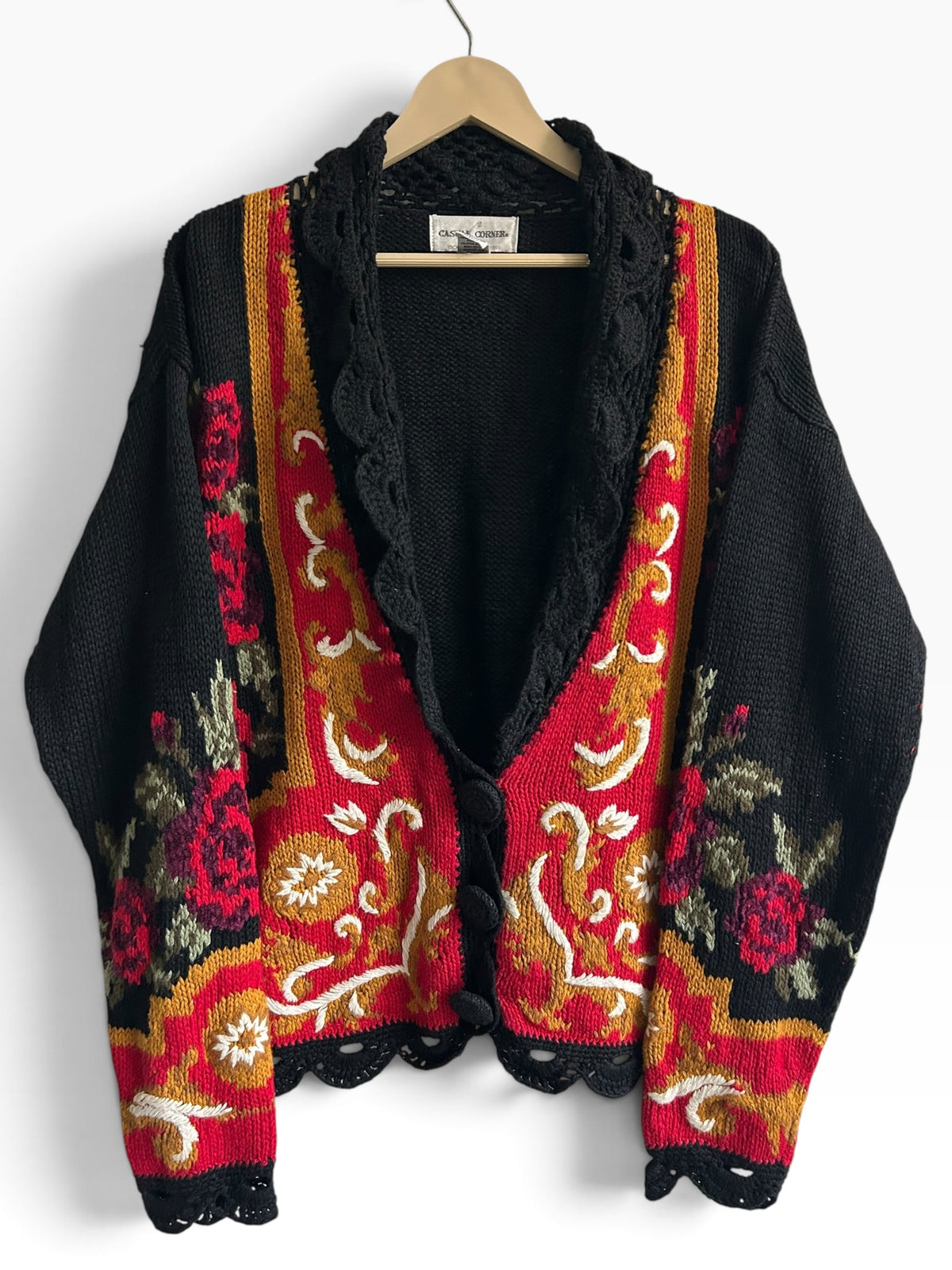 Folk Floral Knit Sweater