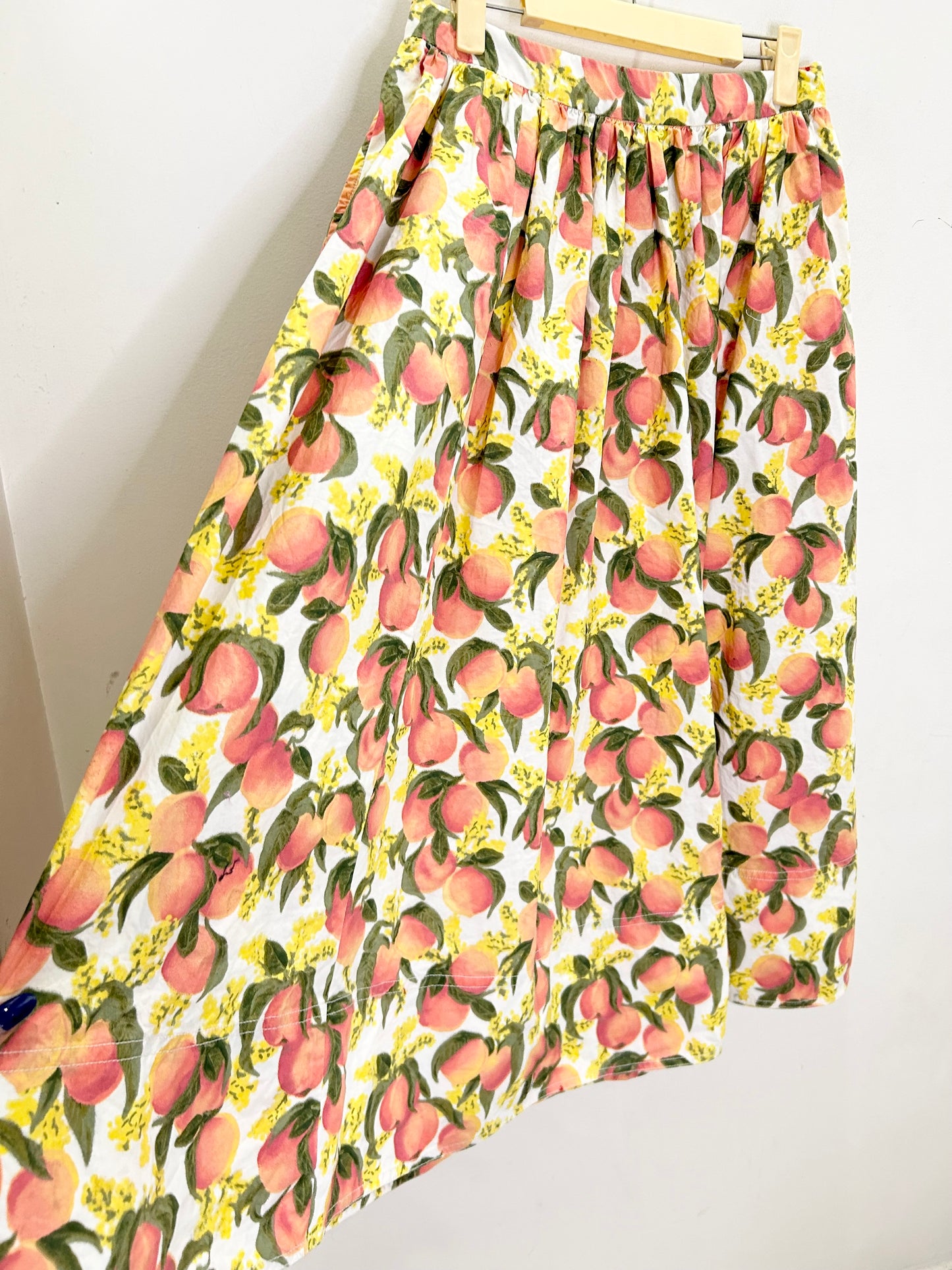 Orange Print Skirt: Waist- 28” TO 36”