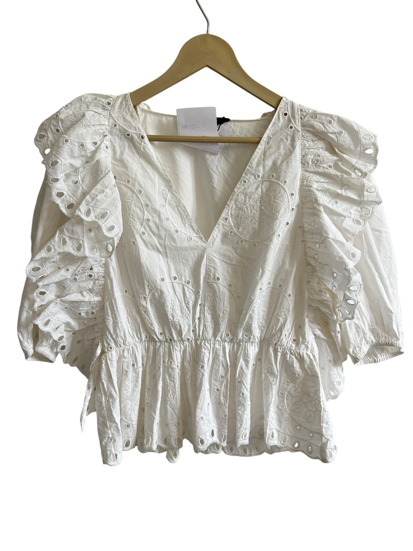 ZARA Cotton Ruffle Top