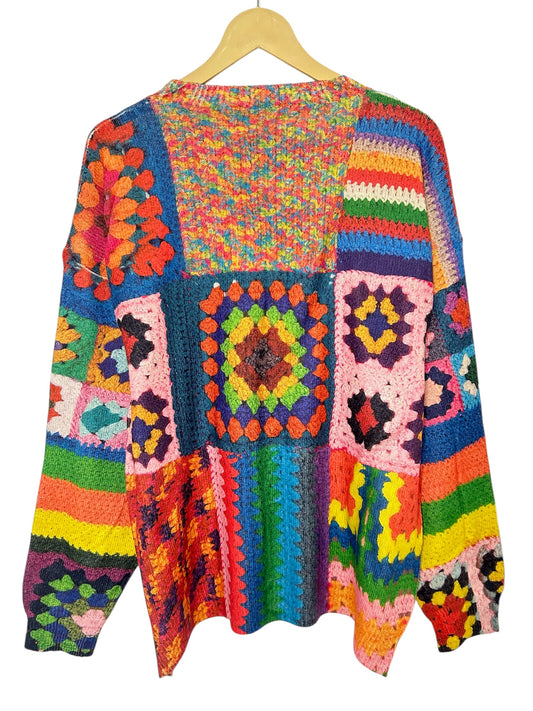 Crochet Print Sweater