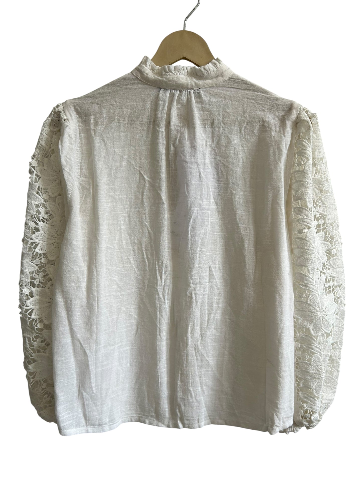 White Cotton Floral Top