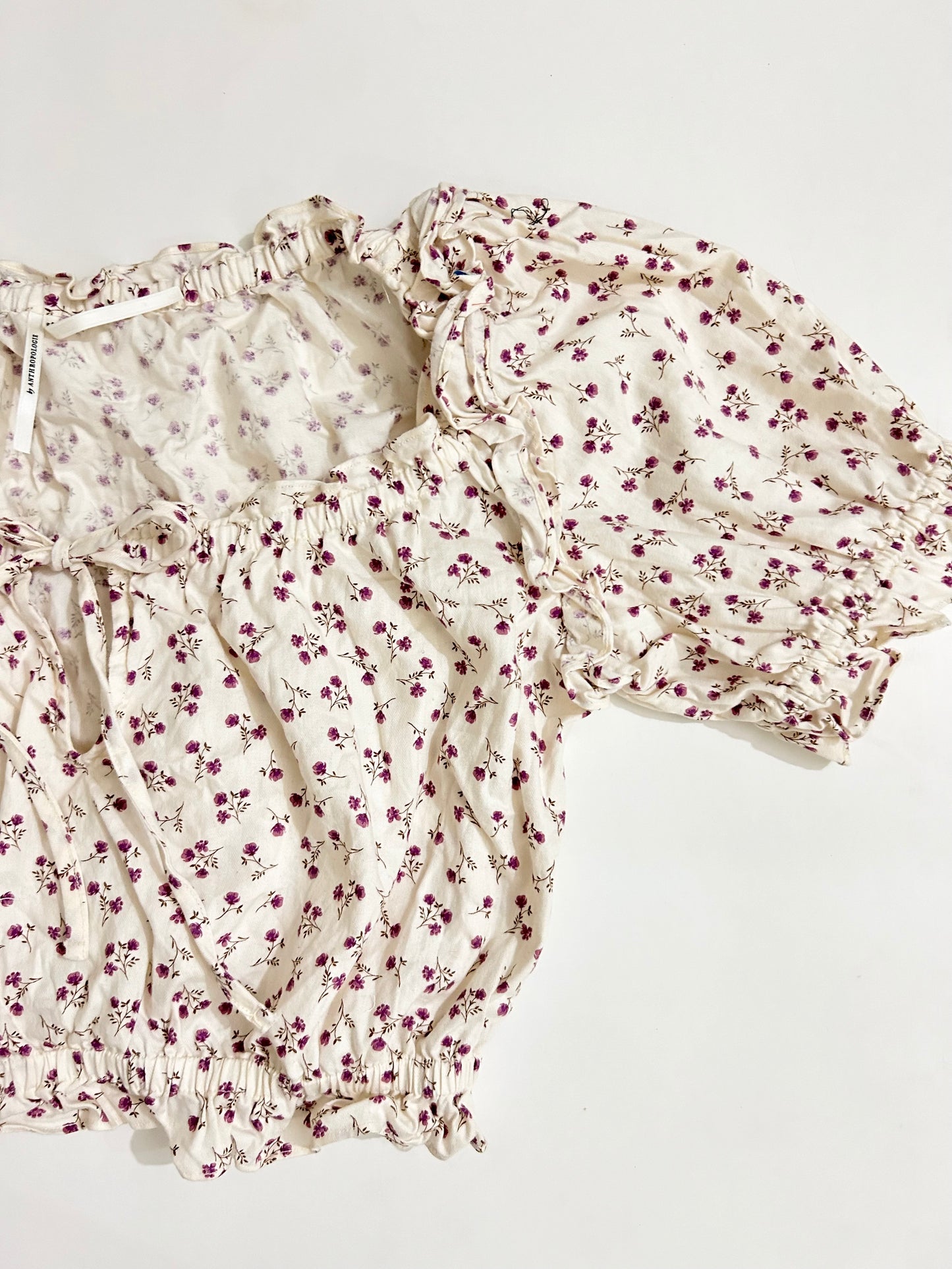 Mini floral puff sleeves top