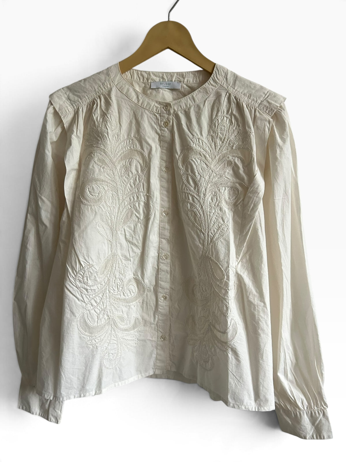 Embroidered White Top: