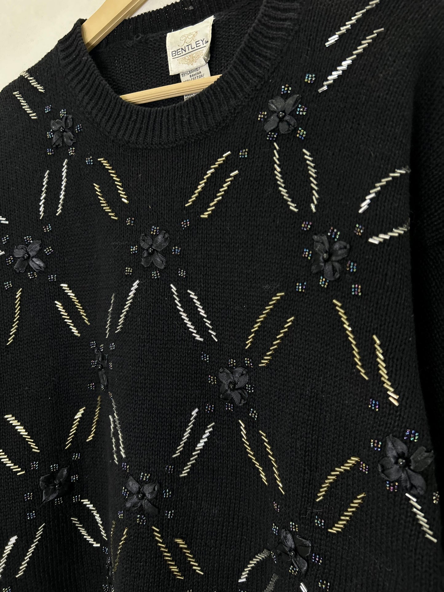 Embellished Black Cardigan