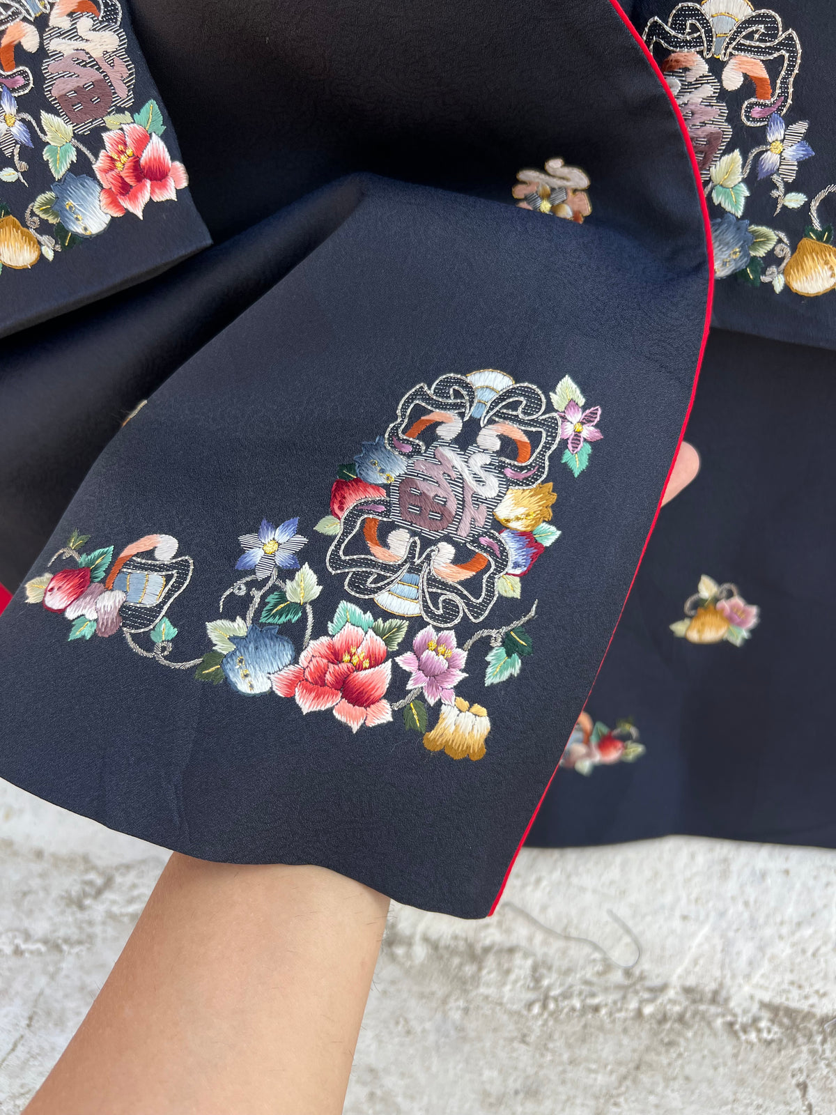 Blue Floral Jacket: 42”