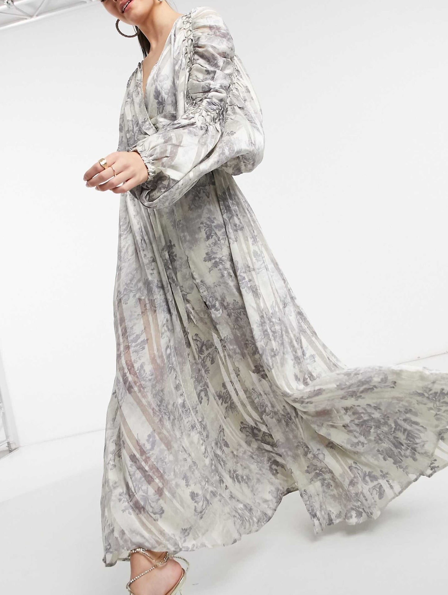 Grey Floral Dress