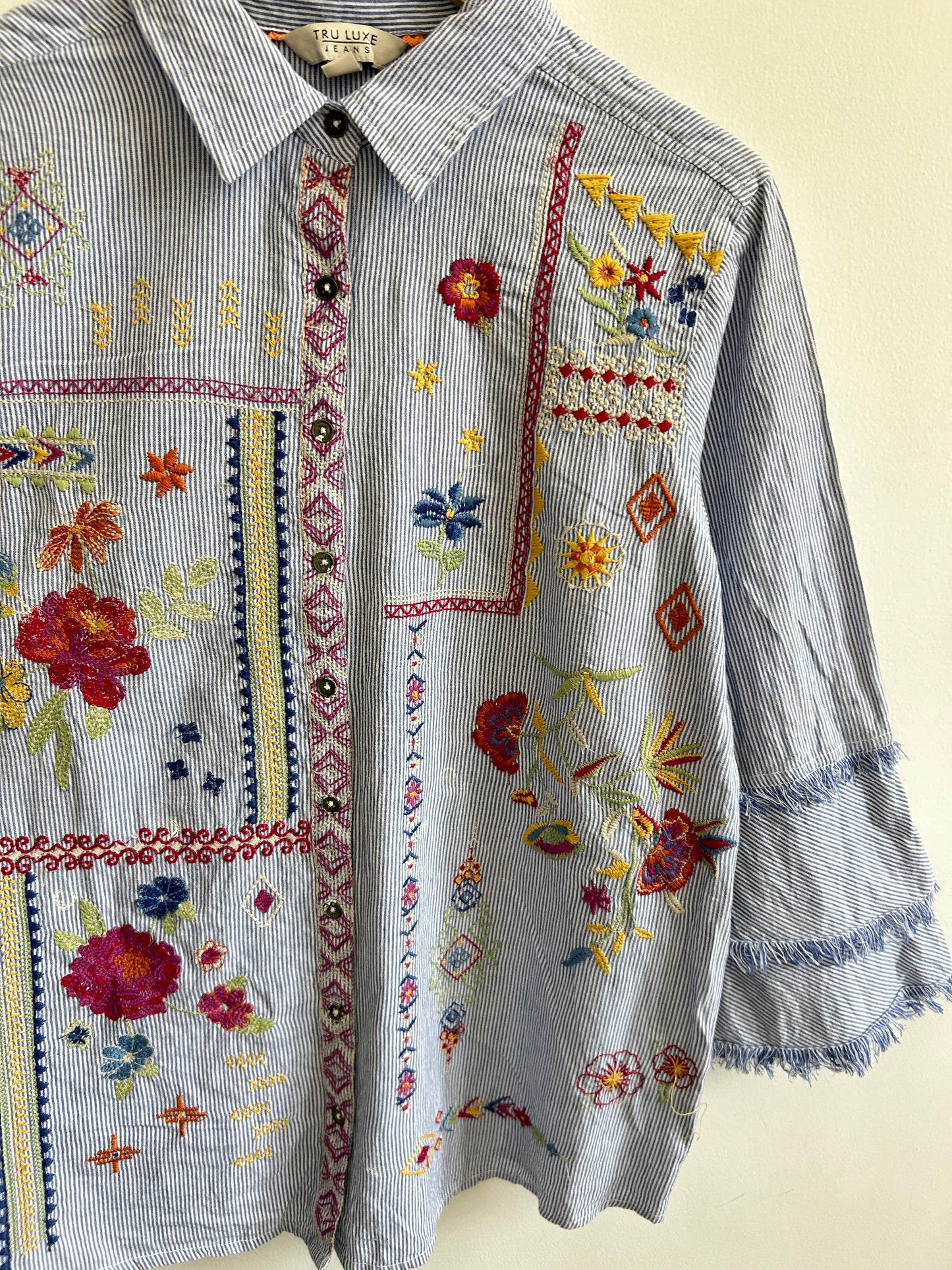 Striped Embroidered Shirt