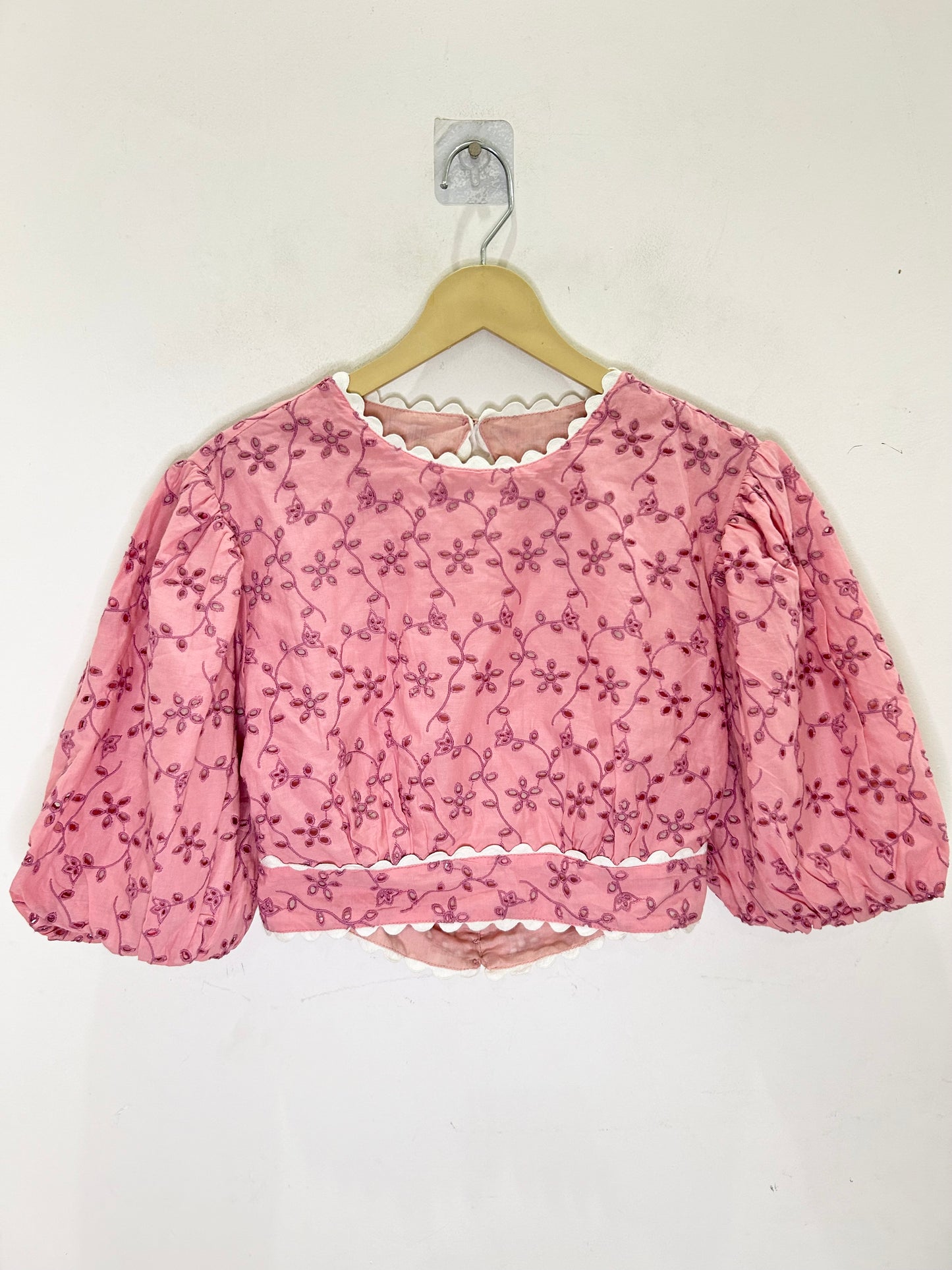 Backless Embroidered Cotton Top