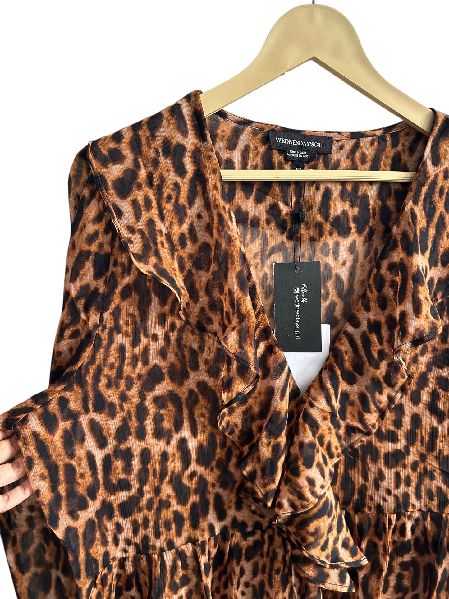 Leopard Ruffle Top