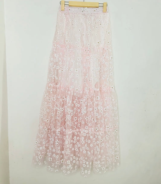 Floral Sheer Skirt (with lining)