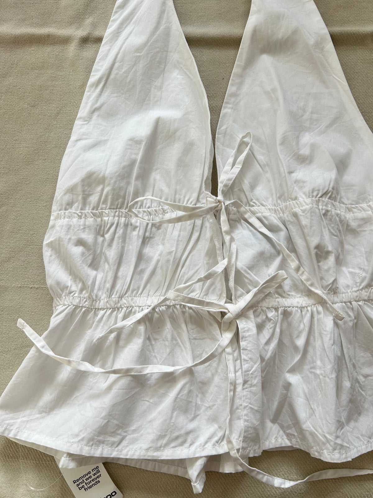 White Halterneck Knot Top: 40”