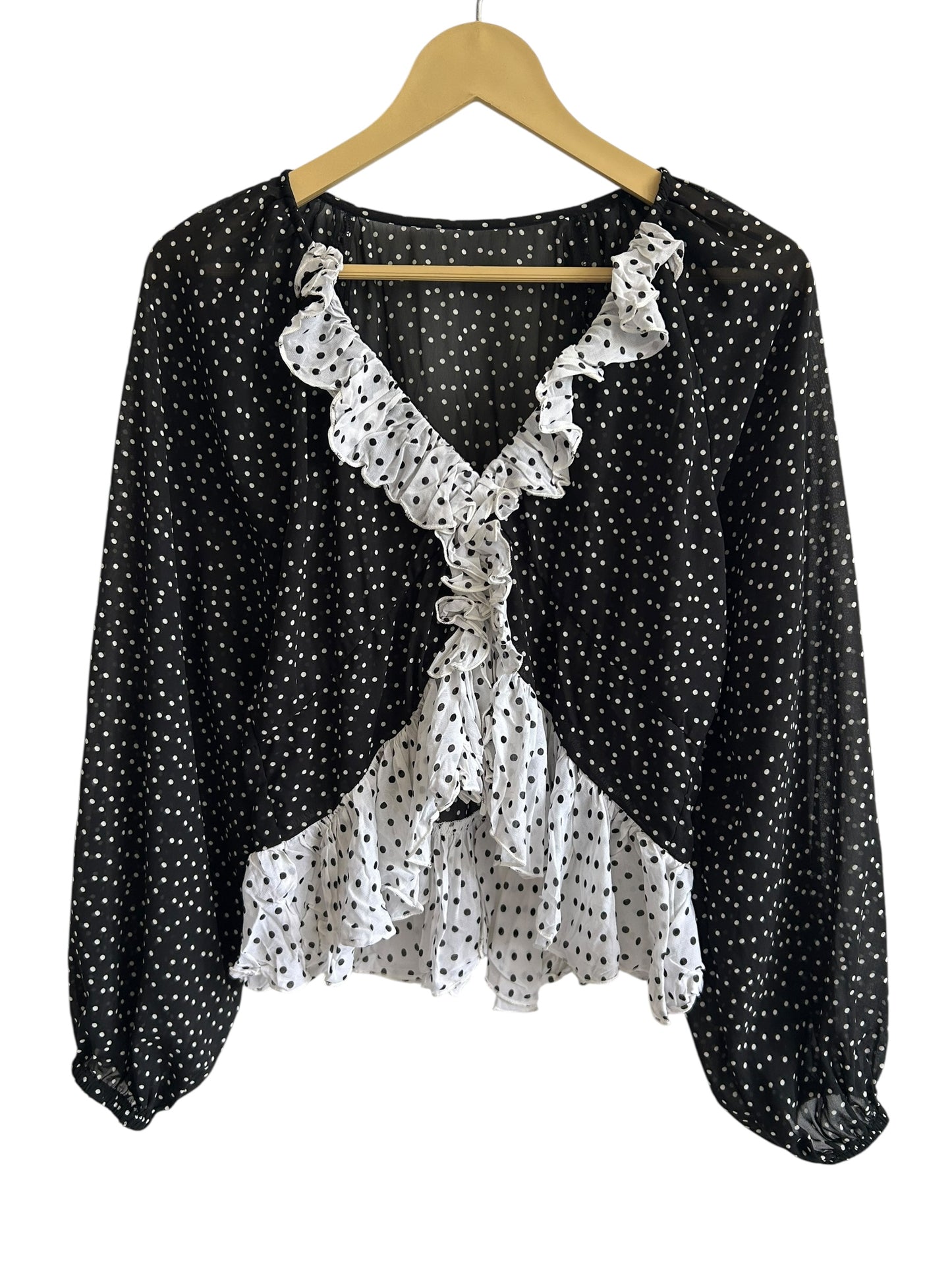 Polka Dot Ruffle Top
