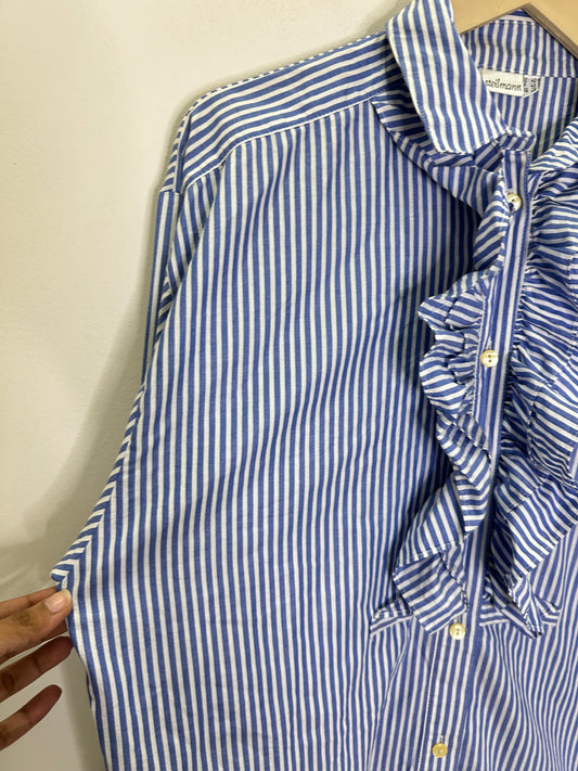 Ruffle Striped Shirt