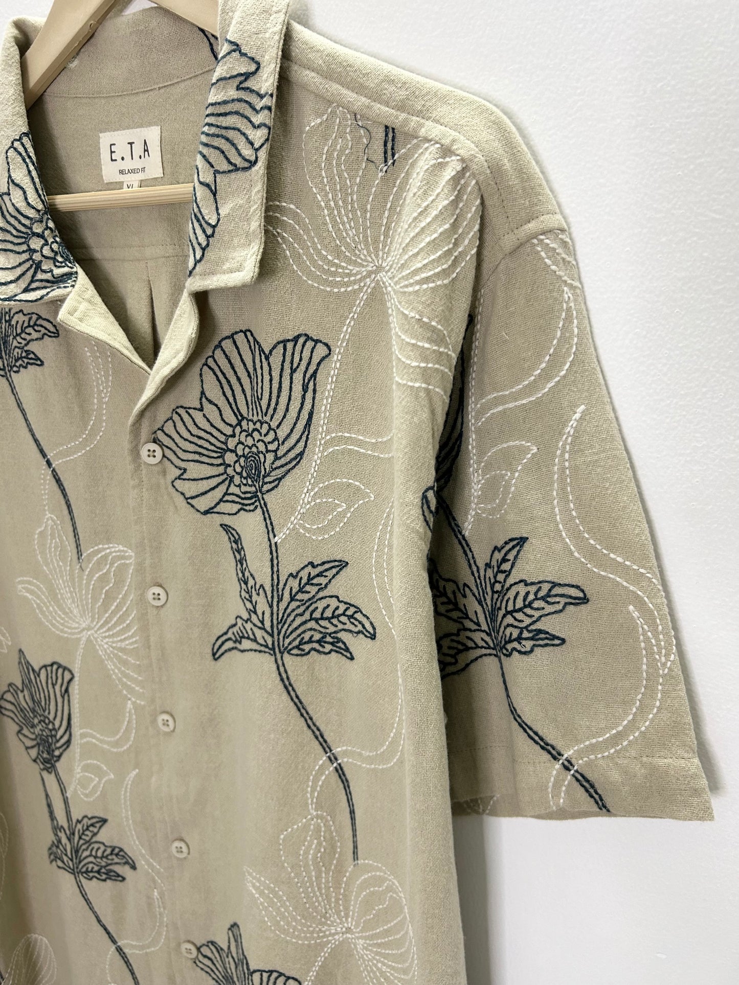 Floral Cotton Embroidered Shirt