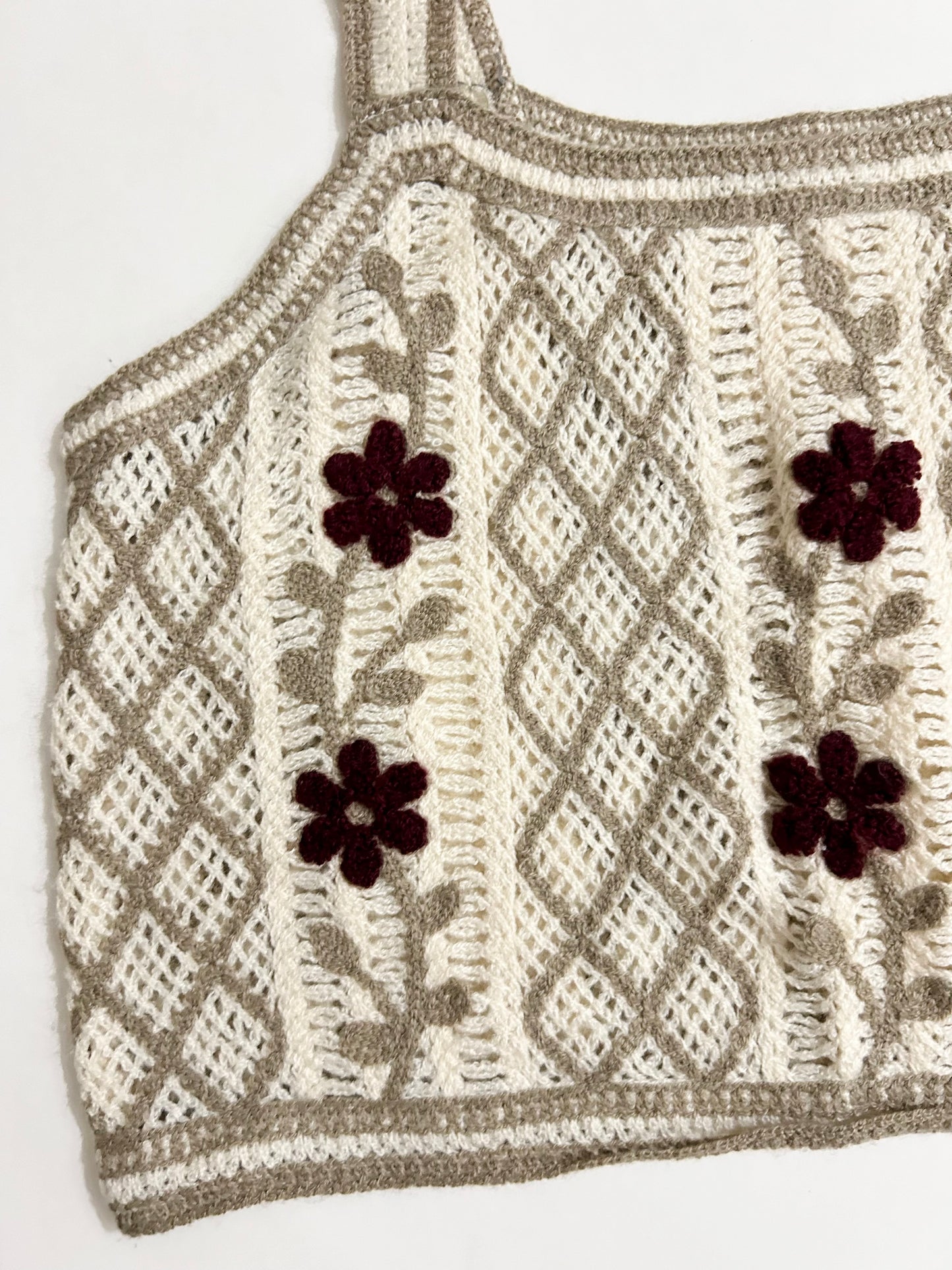 Beige Crochet Top