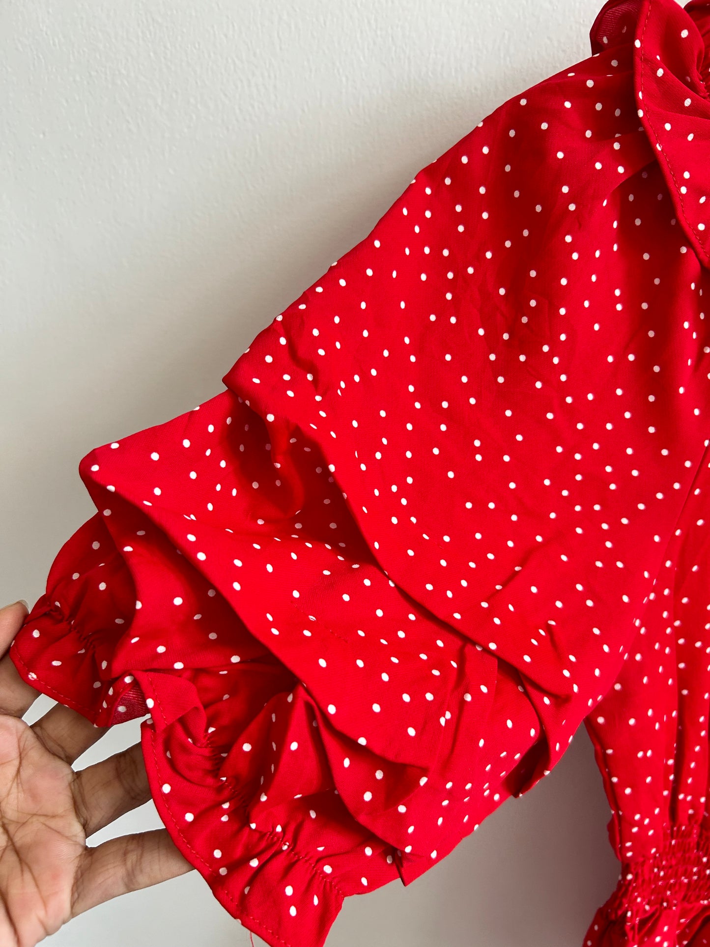 Red polka dot top