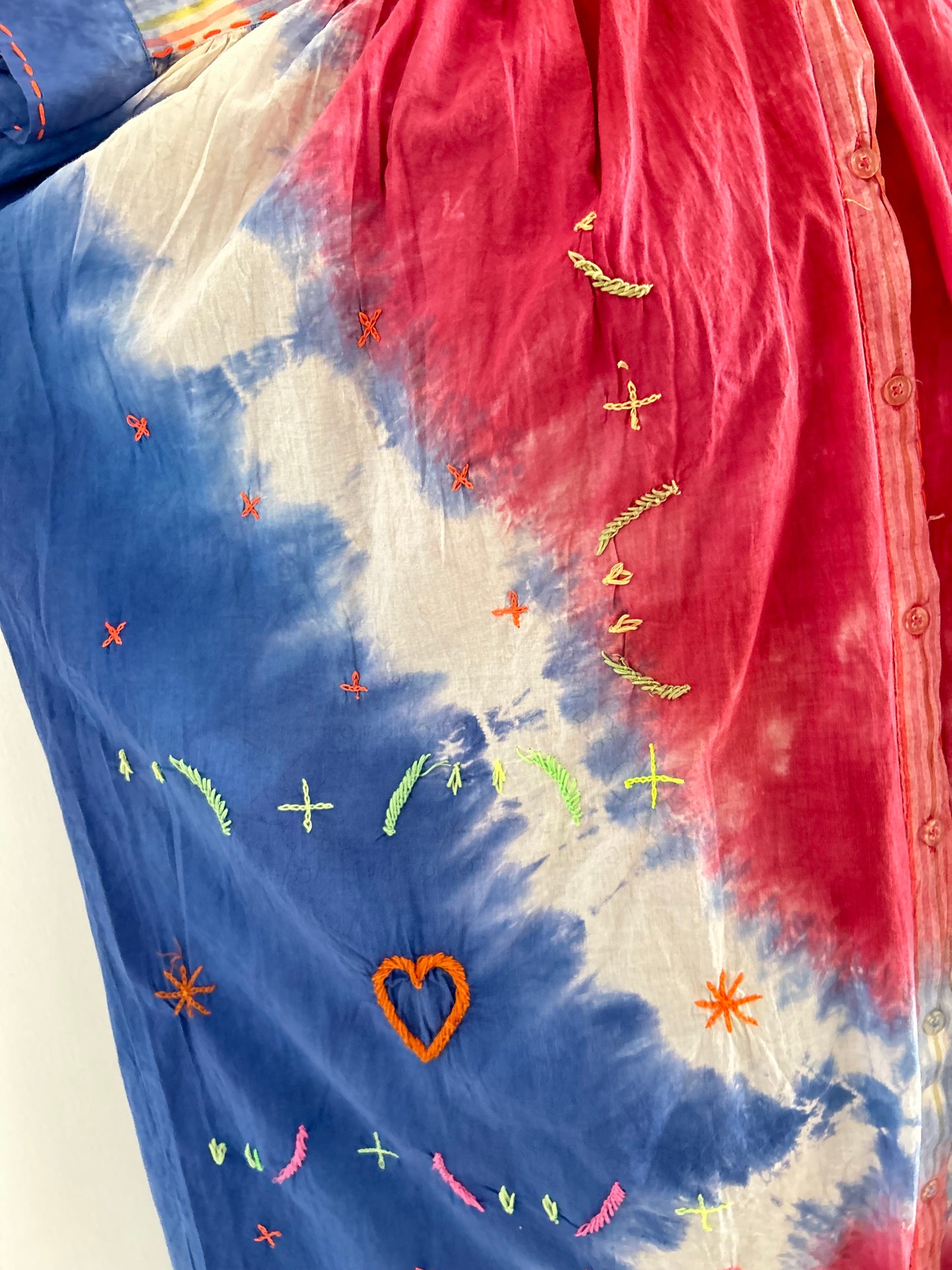 Cotton Tie & Dye Embroidered Dress