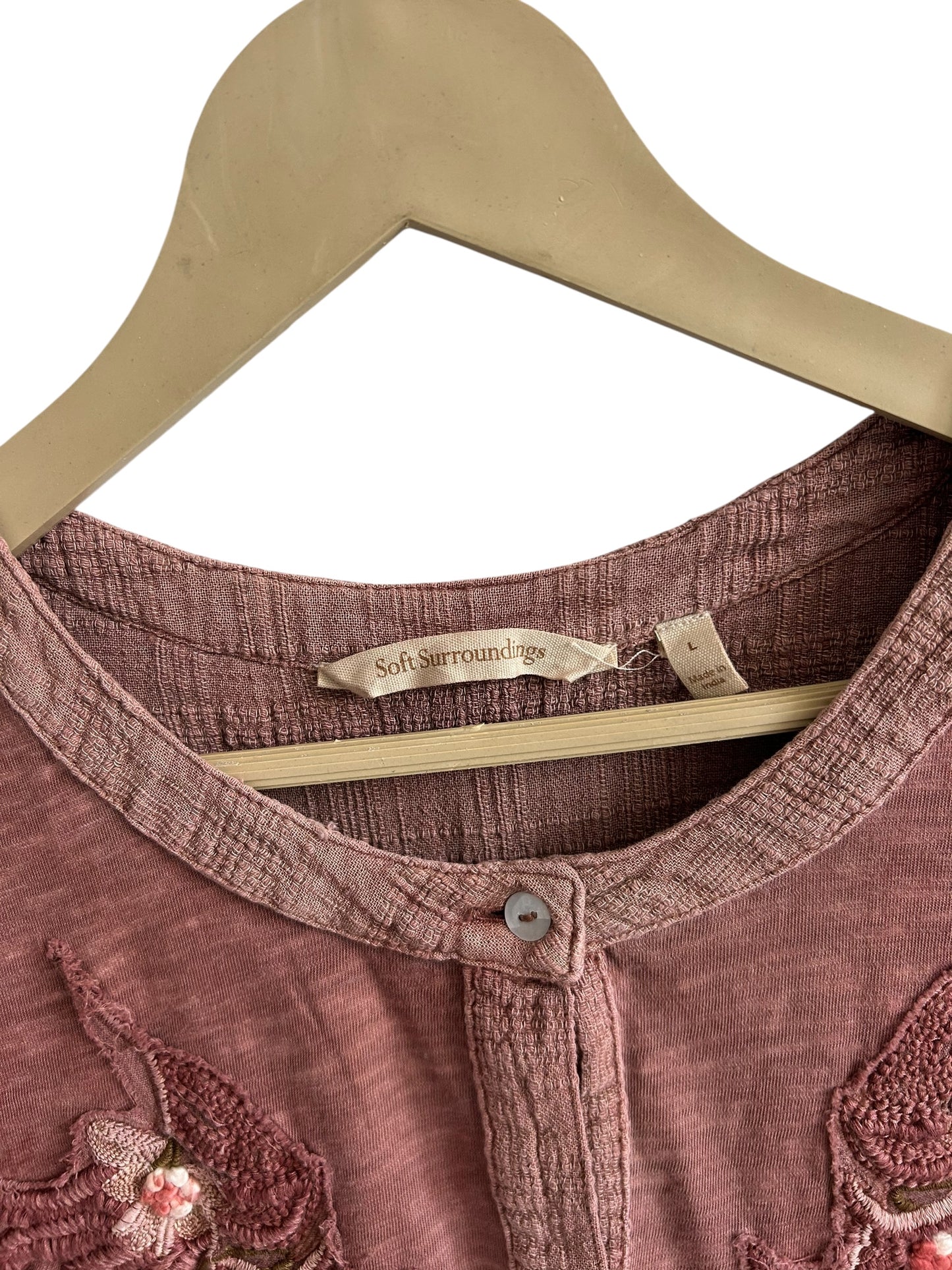 Floral Cotton Beaded Shirt