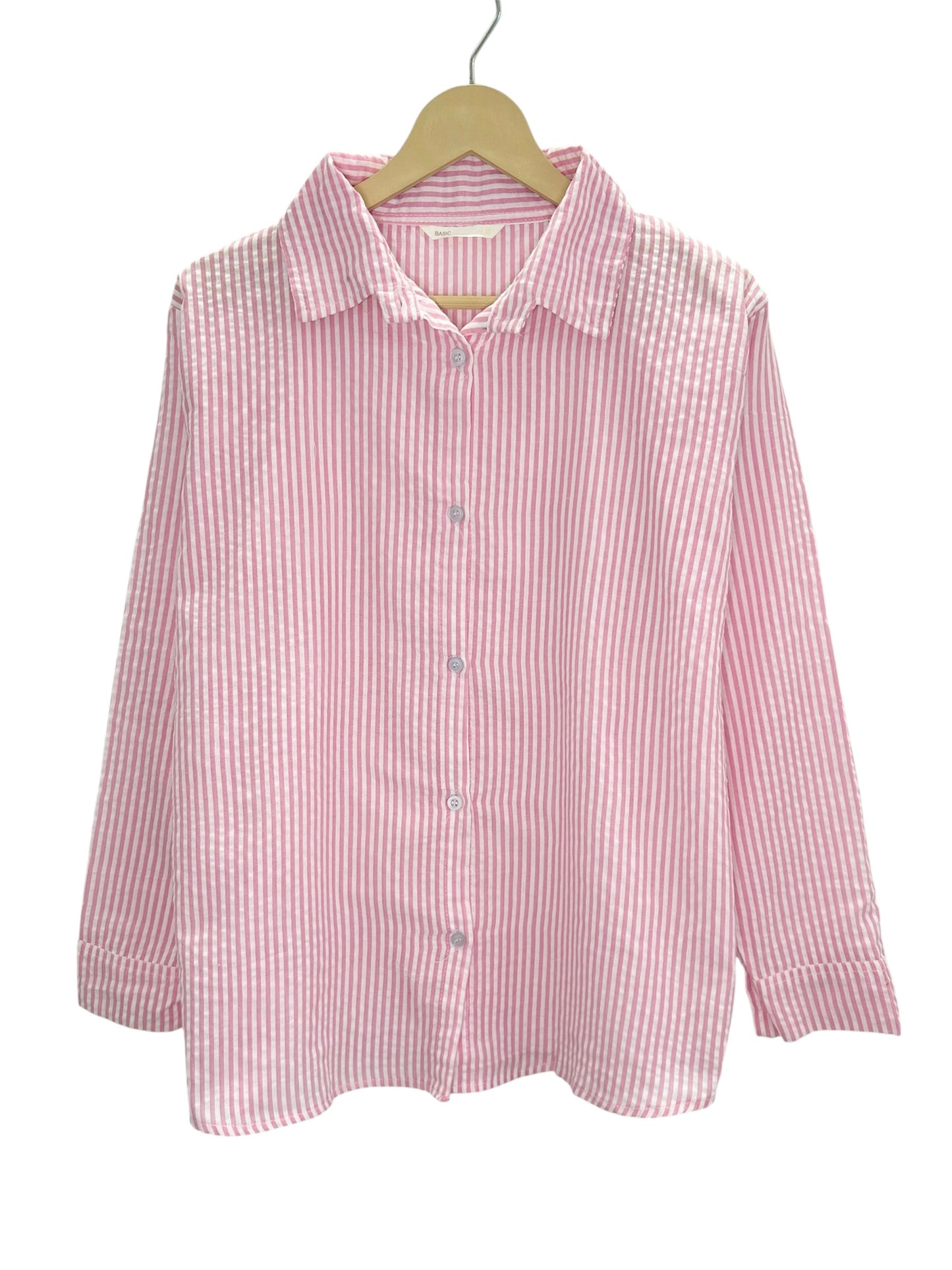Cotton Pink Striped Shirt