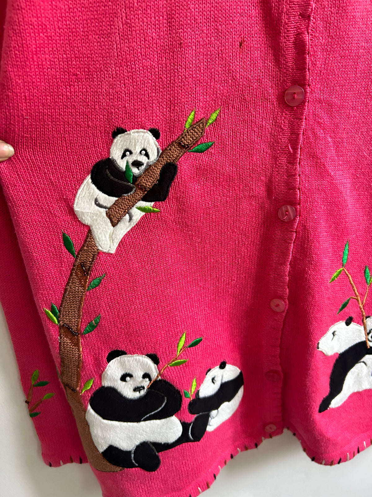 Panda Bamboo Forest Pink Cardigan