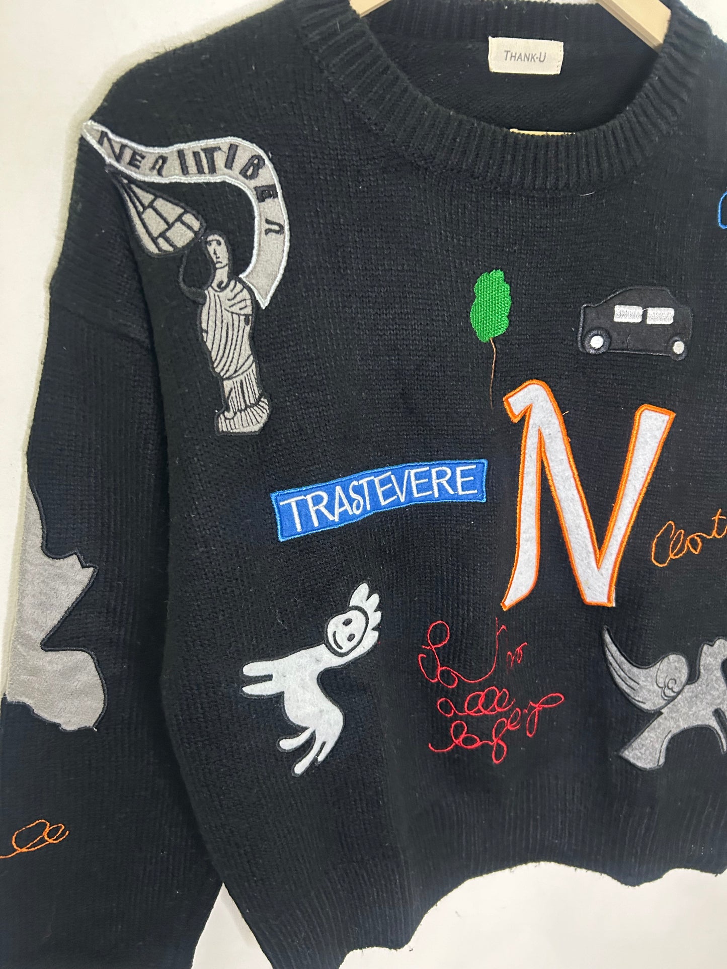 Black Patchwork Sweater