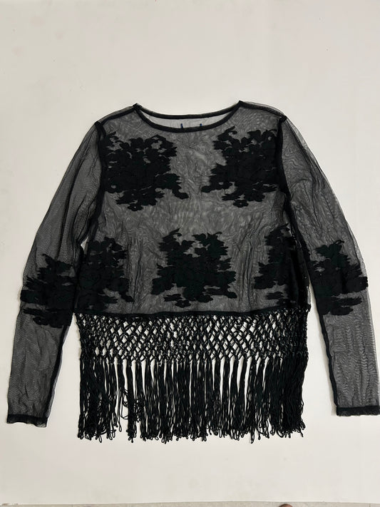 Fringe Mesh Top