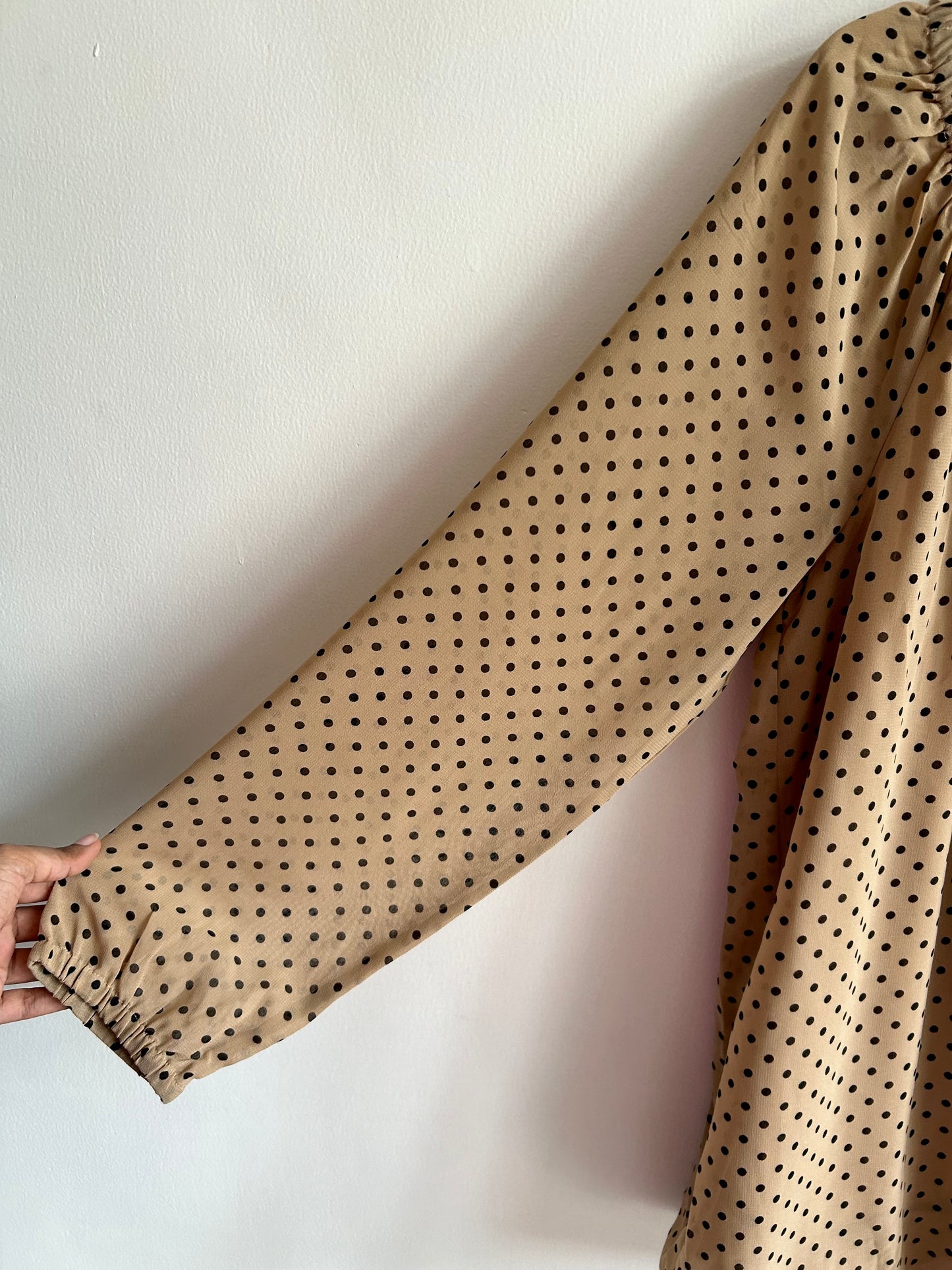 Beige Polka dot Top:46”