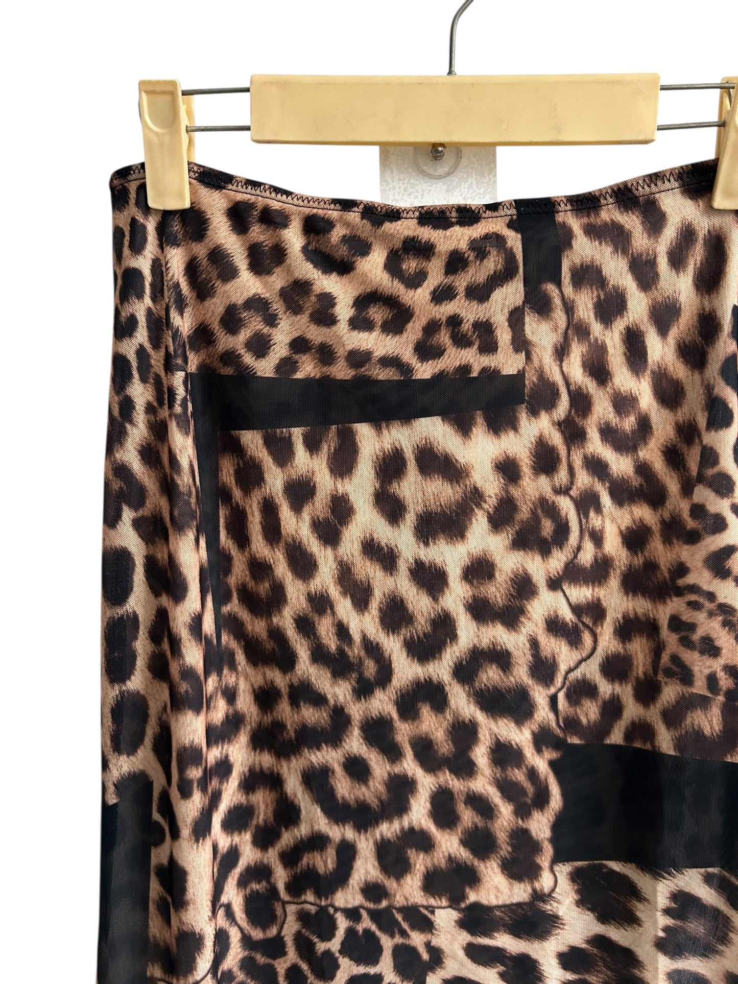 Mesh Leopard Skirt
