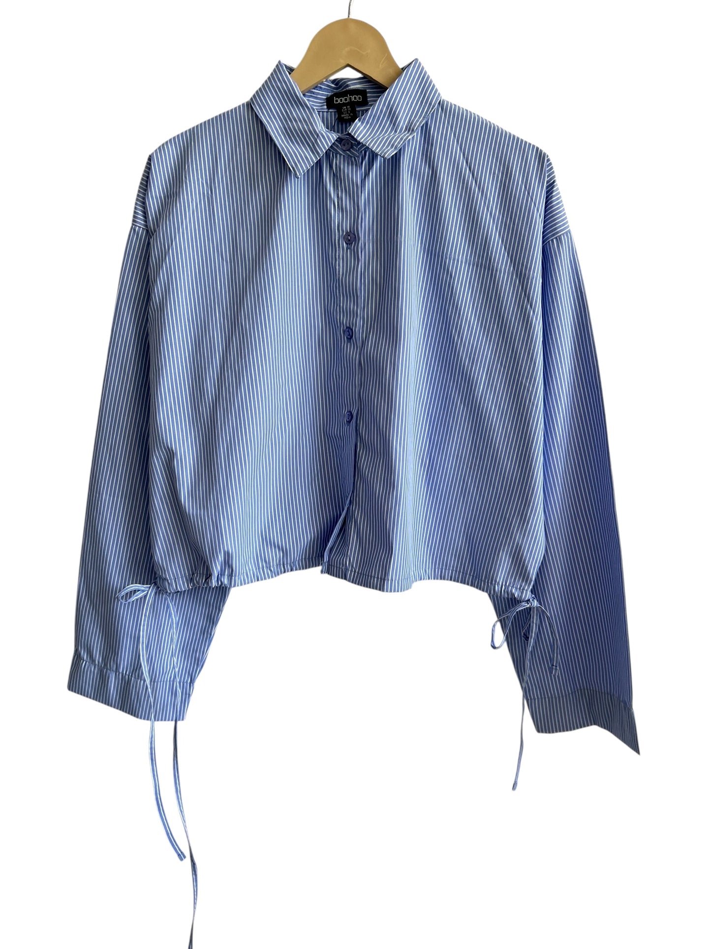 BOOHOO Striped Side Knot Shirt