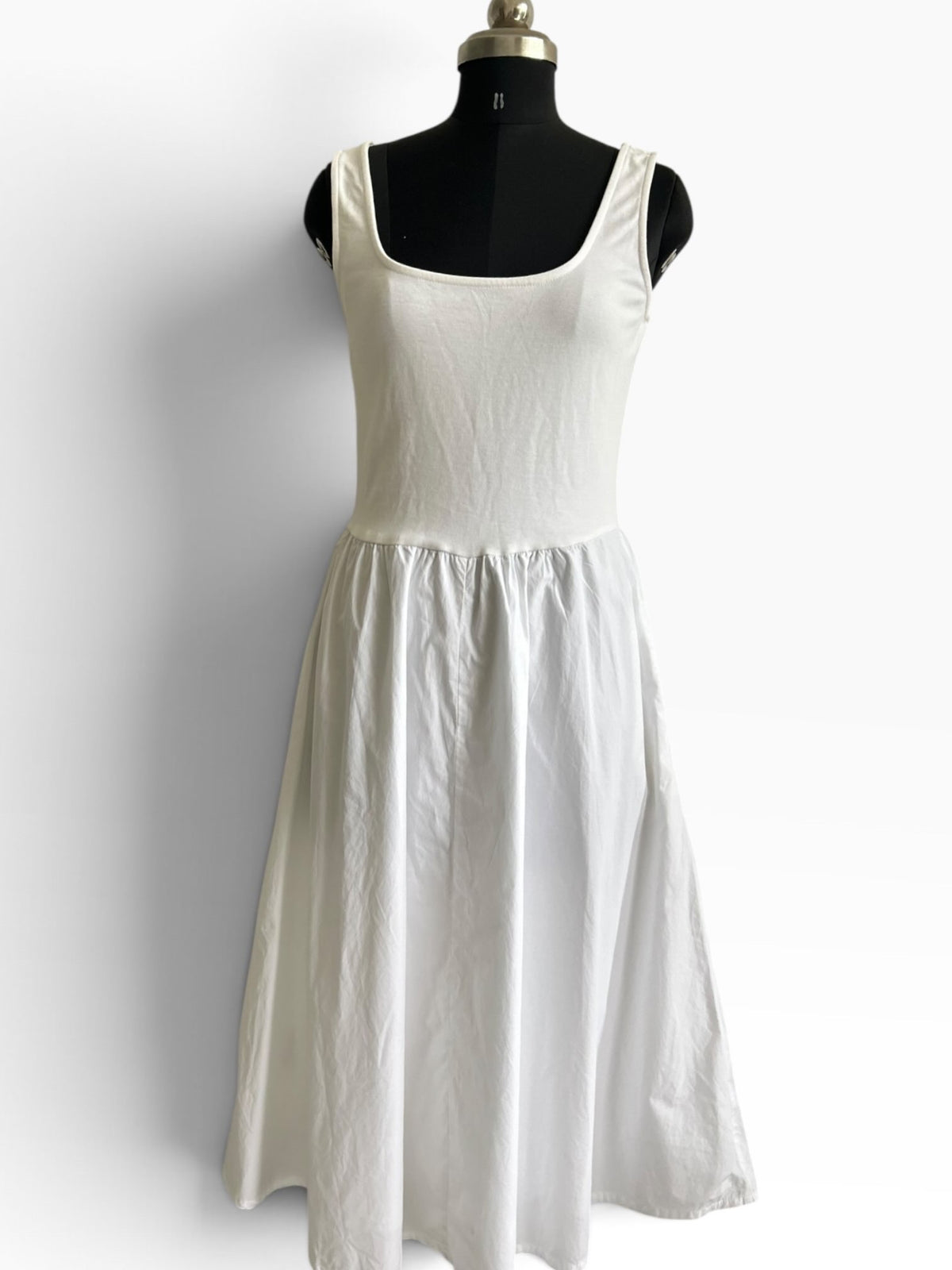 White Solid Dress: 38”
