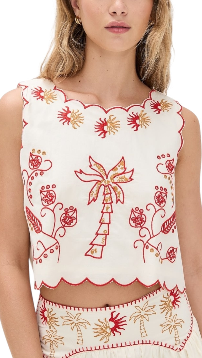 Embroidered Cotton Top