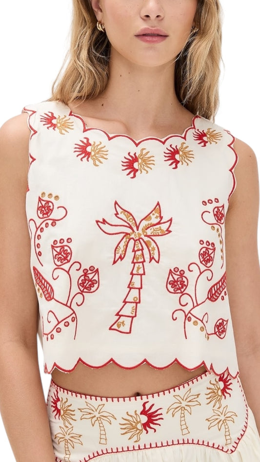Embroidered Cotton Top