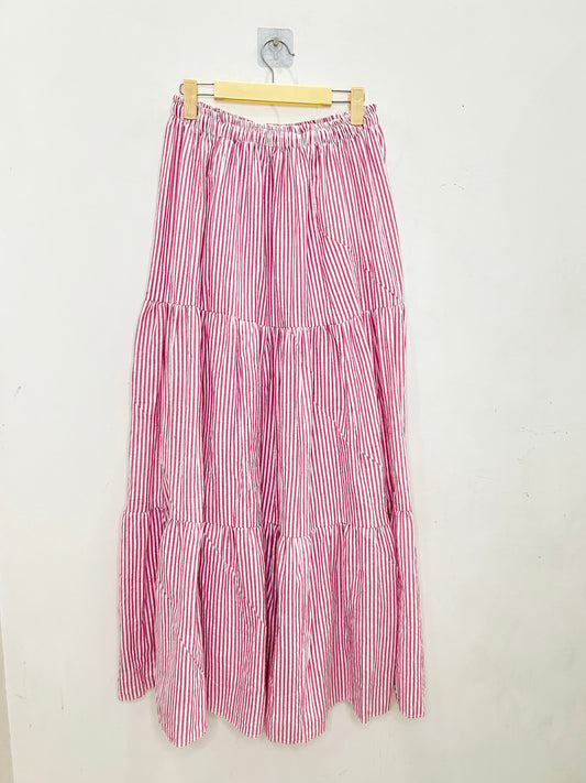 Pink Striped Skirt