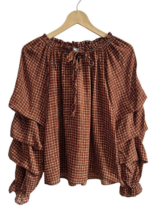 Ruffle Check Top