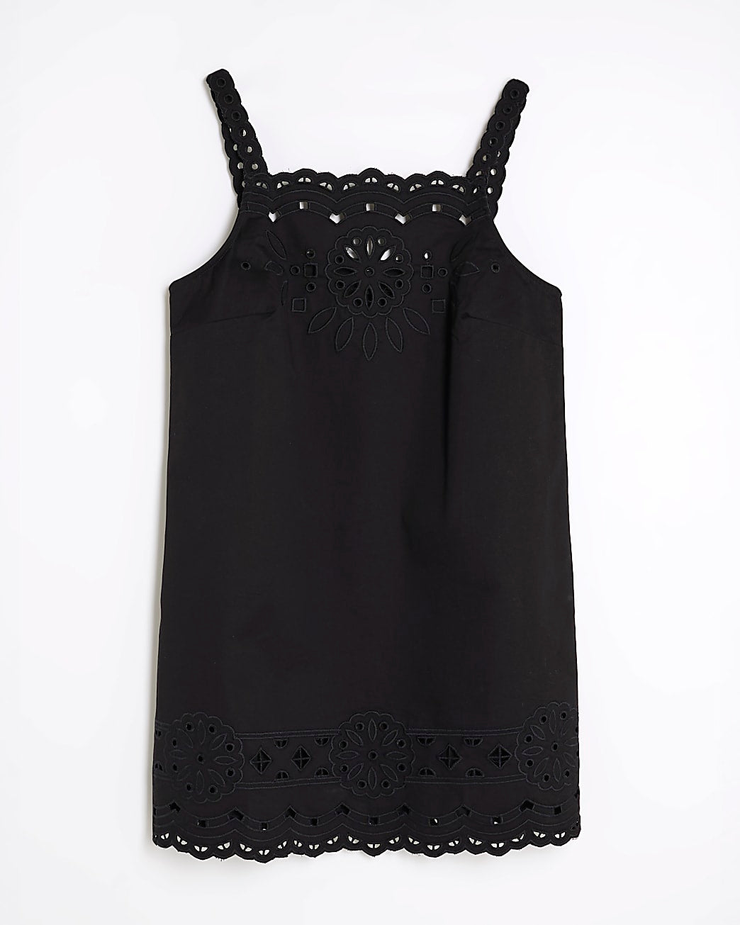 River Island black sleeveless cut-out mini shift dress