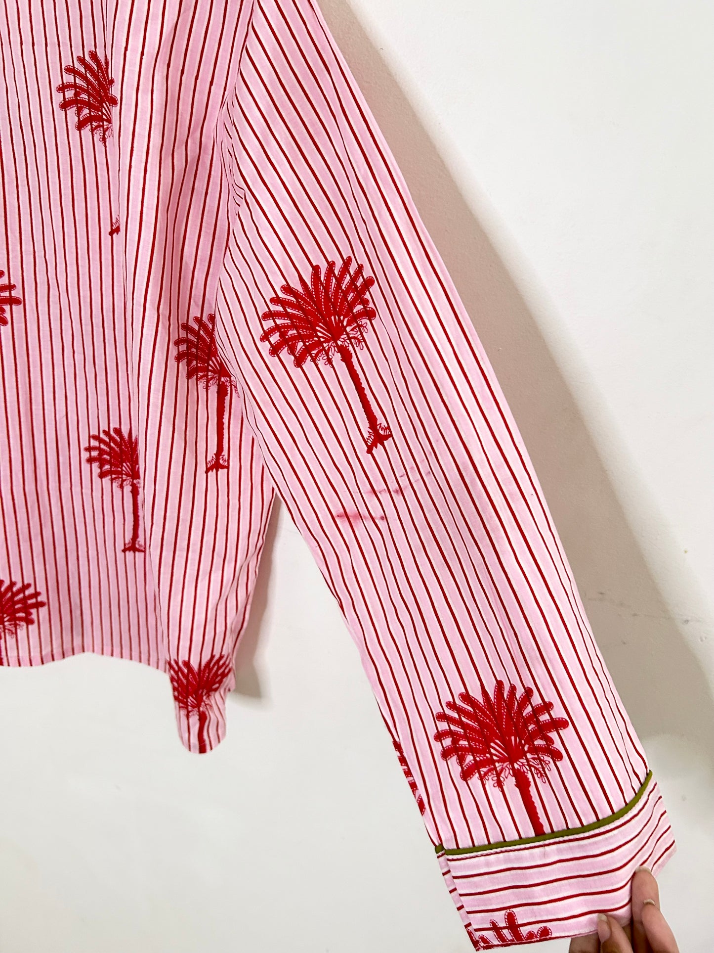 Palm Tree Striped Cotton Co-Ord Set