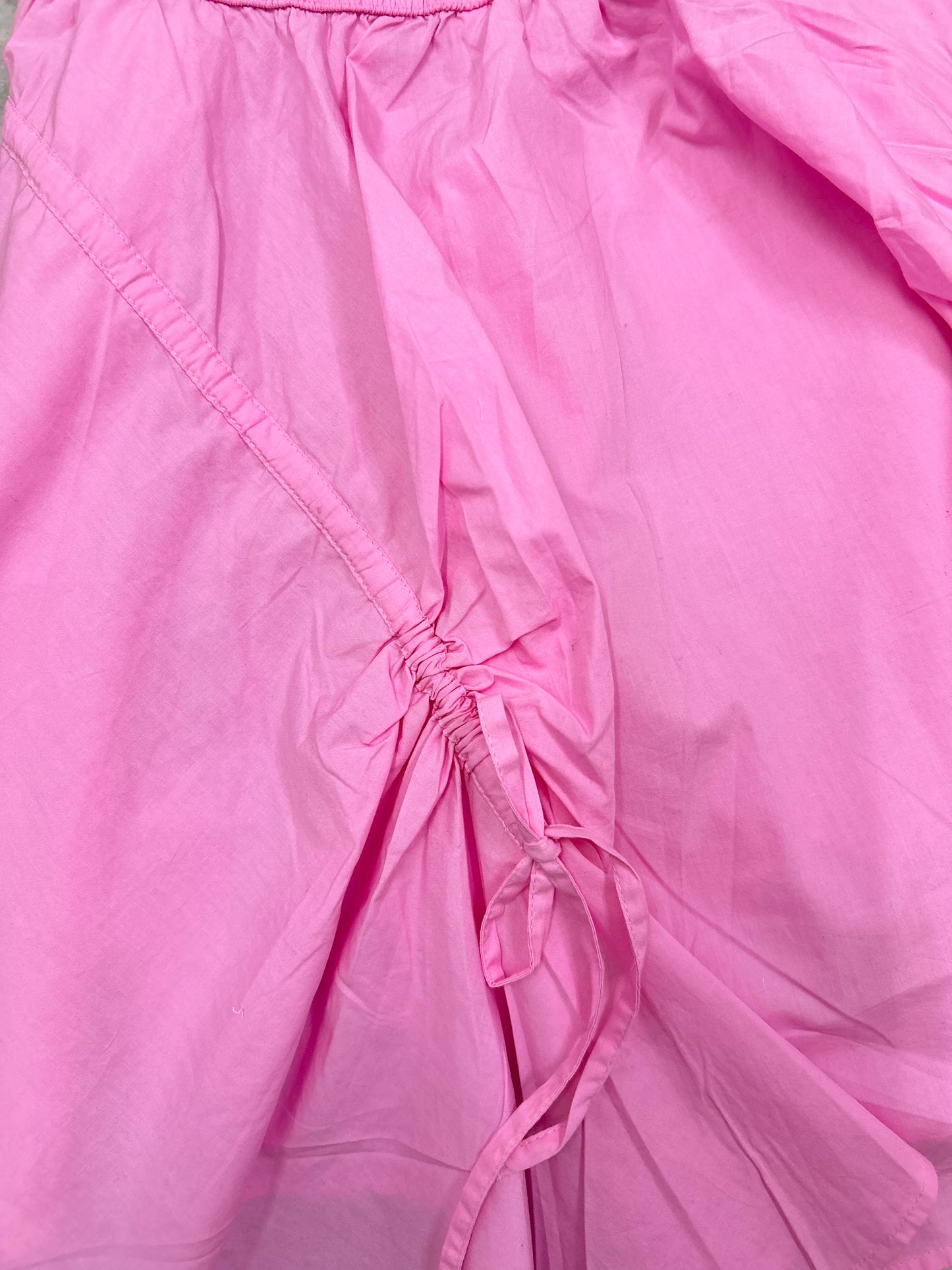 Poplin mini skirt with drawstring and gathered detail