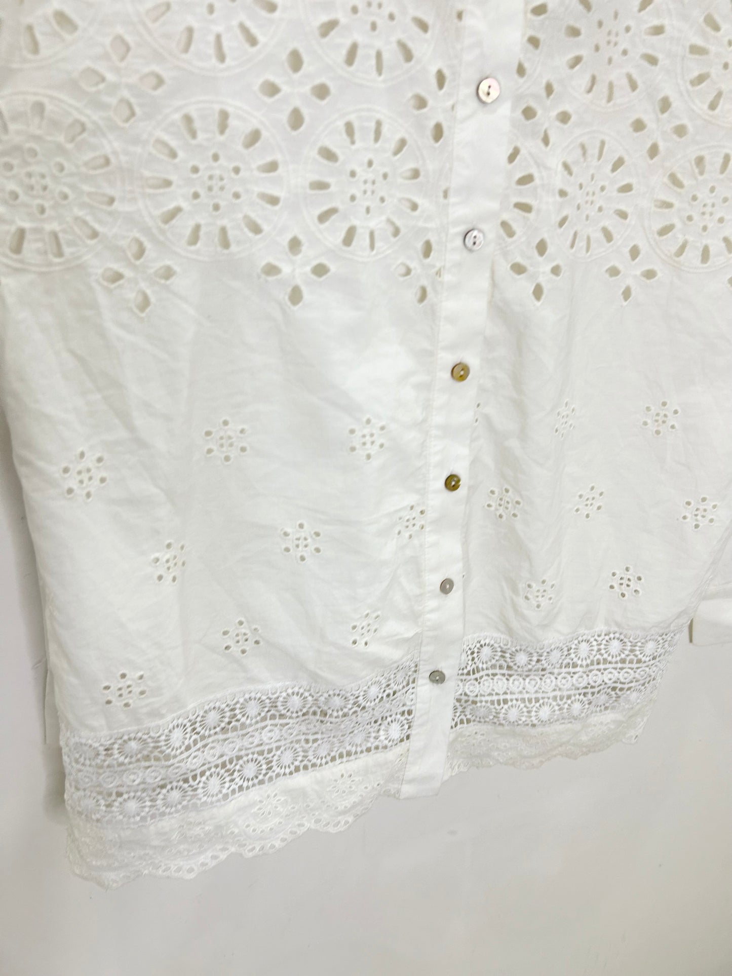 White Cotton Cut-Out Shirt