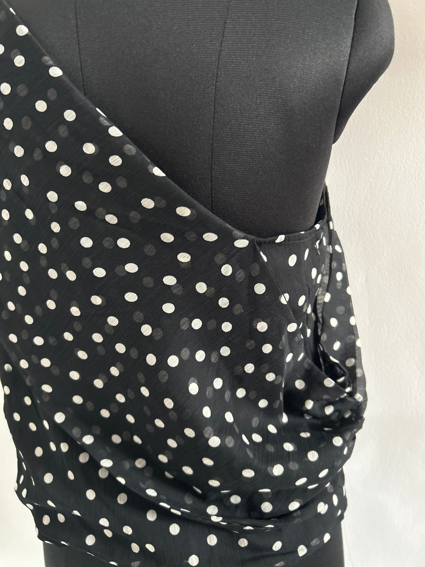 BOOHOO Polka Dot One Shoulder Top