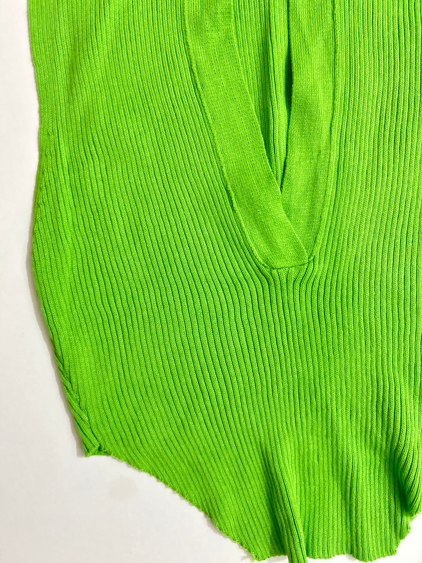 Neon Collar Ribbed Top