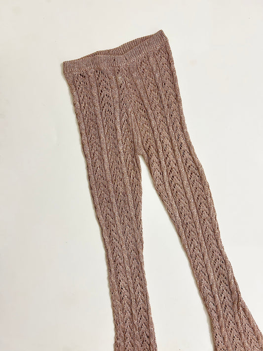 Sheer Golden Crochet Pants