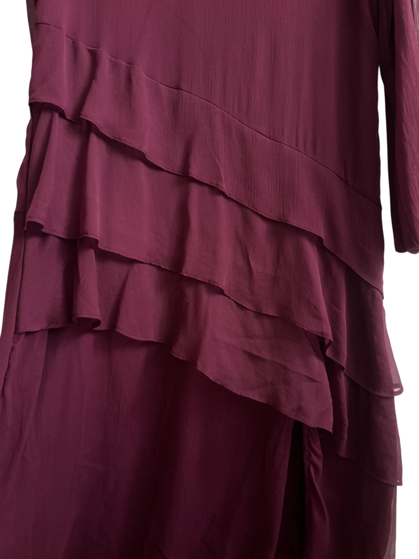 BOOHOO Chiffon Frill Maxi Dress
